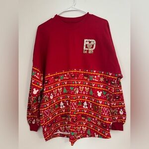 Disney Red Festive Sweatshirt with Mickey Mouse
